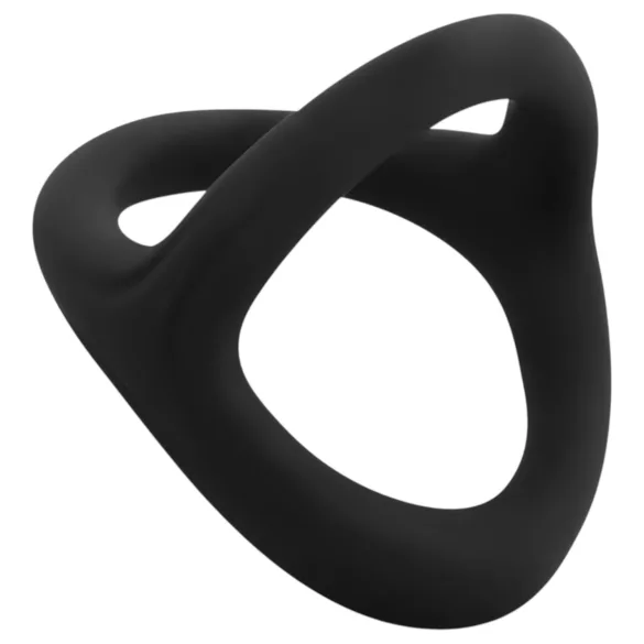 Easytoys Desire Ring - erekční kroužek na penis a varlata - pružný - černý