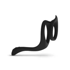   Easytoys - erekční kroužek na penis a varlata - pružný - černý