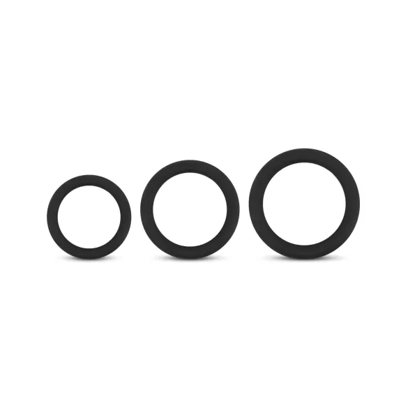 Easytoys - sada erekčních kroužků na penis - 3 kusy - černá