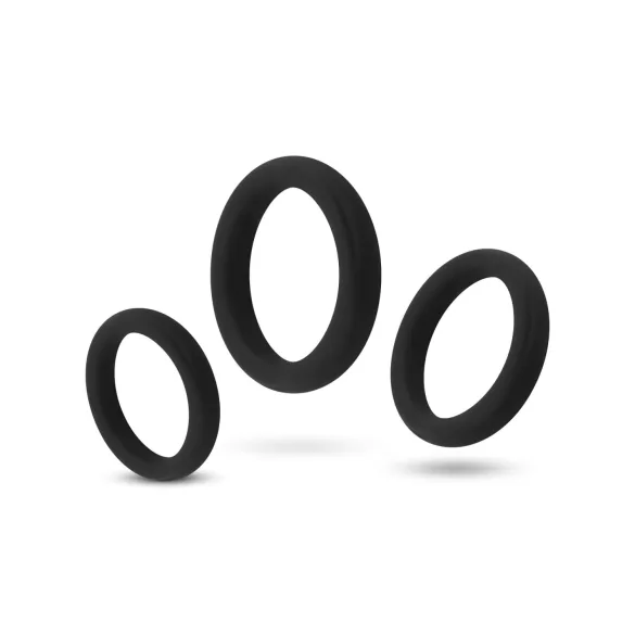Easytoys - sada erekčních kroužků na penis - 3 kusy - černá
