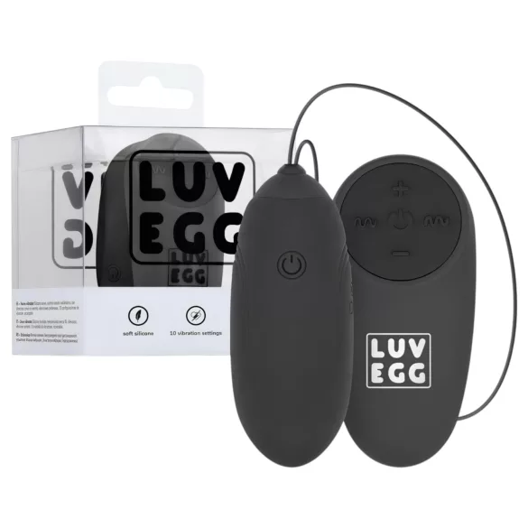 LUV EGG - vibrační vajíčko na dálkové ovládání - černé, dobíjecí