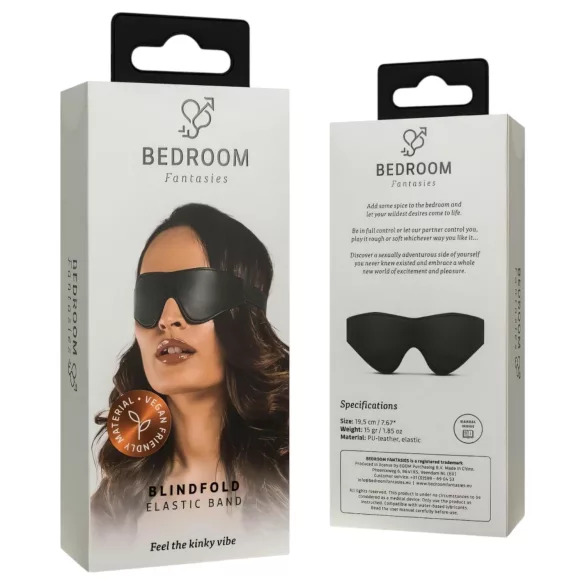 Bedroom Fantasies - maska na oči - kožený vzhled - černá