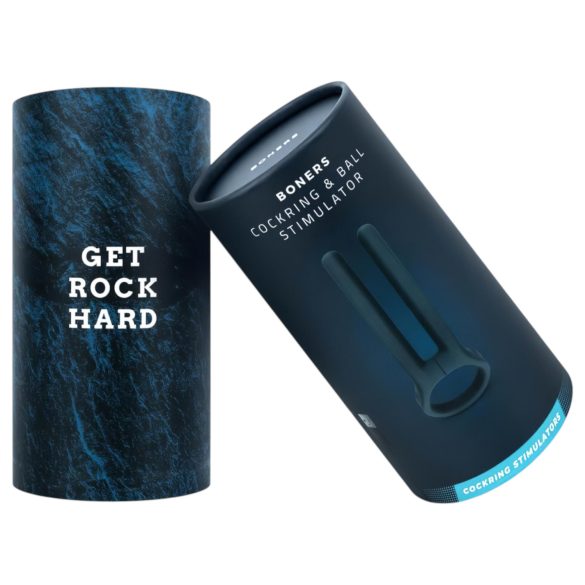 Boners - vibrační erekční kroužek a stimulátor varlat - modrý - dobíjecí