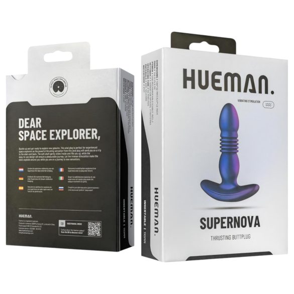 Hueman Supernova - vibrační anální kolík s přírazem - fialový