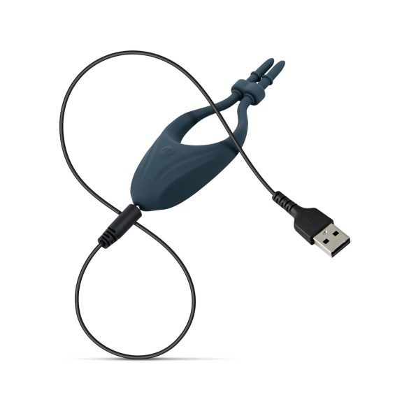 Boners - vibrační nastavitelný erekční kroužek - modrý