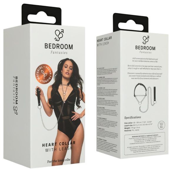 Bedroom Fantasies - obojek s vodítkem - černý