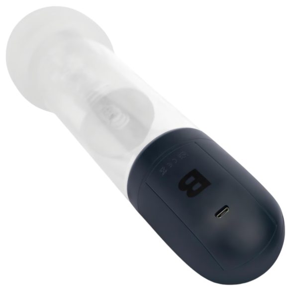 Boners - automatická penisová pumpa masturbátor (průhledný-černý)