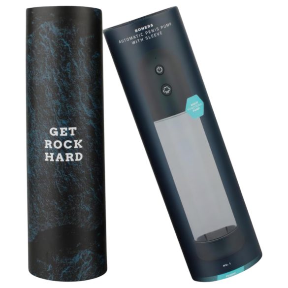 Boners - automatická penisová pumpa masturbátor (průhledný-černý)