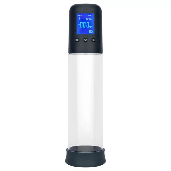 Boners - automatická vakuová pumpa na penis - LCD displej - průhledná/černá