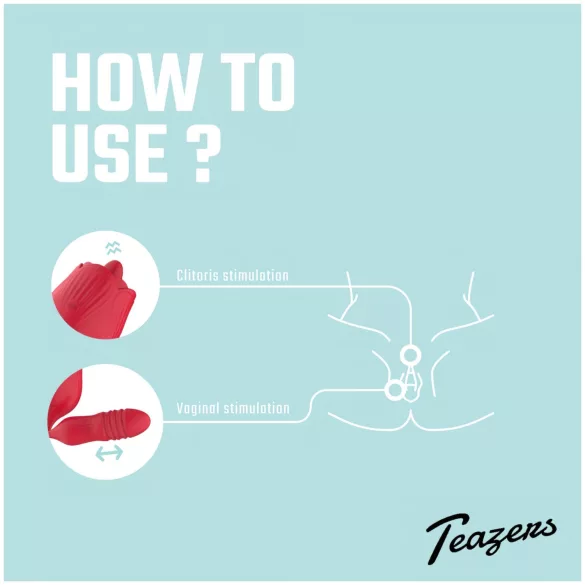 Teazers Rose - vibrační stimulátor s jazýčkovým dráždidlem klitorisu (červený)