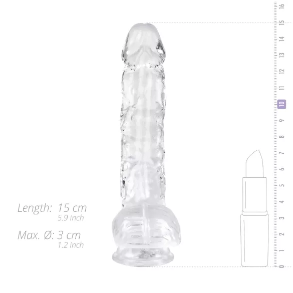 EasyToys - dildo s varlaty - 13,5 cm - transparentní