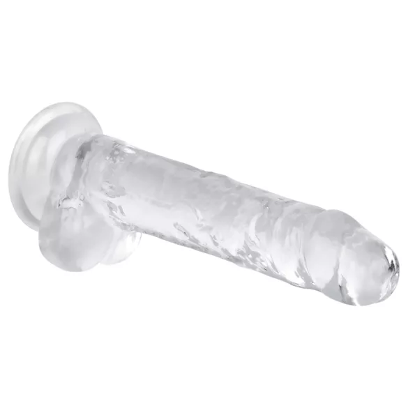 EasyToys - dildo s varlaty - 17 cm - transparentní