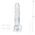 EasyToys - dildó s varlaty - 17 cm (průhledný)