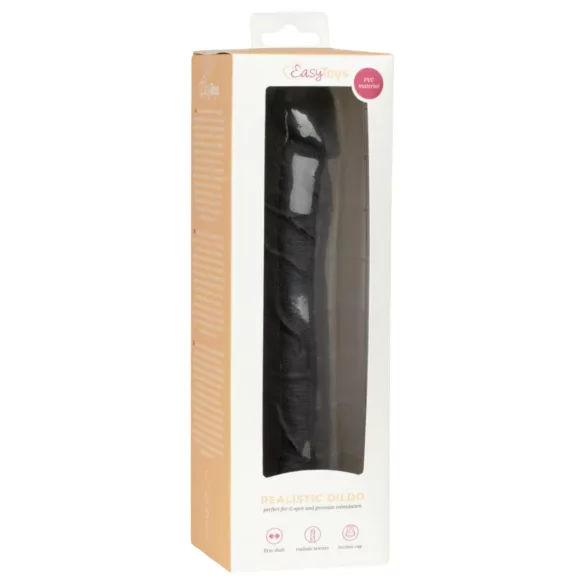 Easytoys - realistický dildo - 22,5 cm - černé