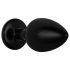 Easytoys Anal Collection - kovový anální kolík s kamenem - M (černý)