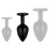 Easytoys Anal Collection - kovový anální kolík s kamenem - M (černý)