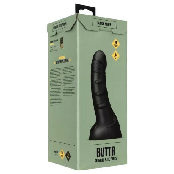 BUTTR Black Hawk - realistický anální dildo - černá