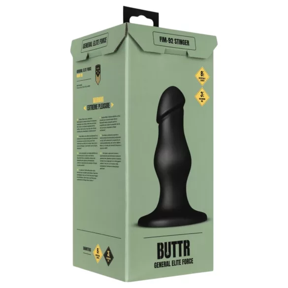 BUTTR FIM-92 - anální dildo s přísavkou - černé