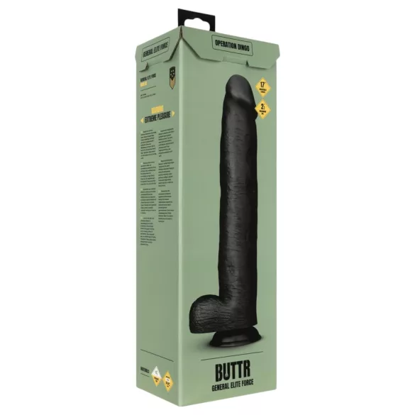 BUTTR - obří realistické dildo - 43 cm - černé