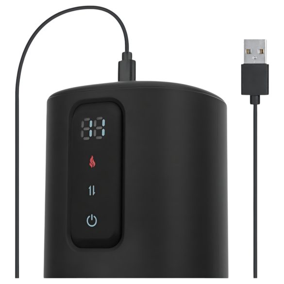 CRUIZR CX11 - vyhřívaný masturbátor s utažením - černý