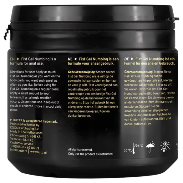 BUTTR - gel na fisting s anestetickým účinkem - 500 ml