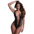 Christine - hluboký výstřih síťovaný body (černá) - XS-XL
