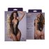 Christine - hluboký výstřih síťovaný body (černá) - XS-XL