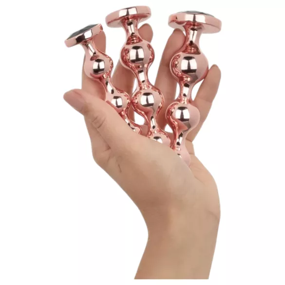 Rosy Gold - anální dildo sada (růžové zlato)