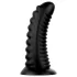 BUTTR Double Ribbed - obrovský rýhovaný anální kolík (černý) - 26 cm
