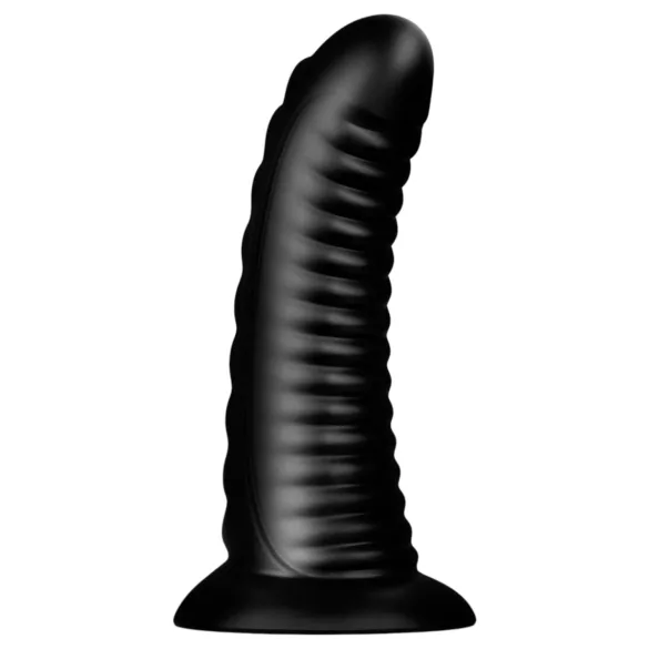 BUTTR Double Ribbed - obrovský rýhovaný anální kolík (černý) - 26 cm