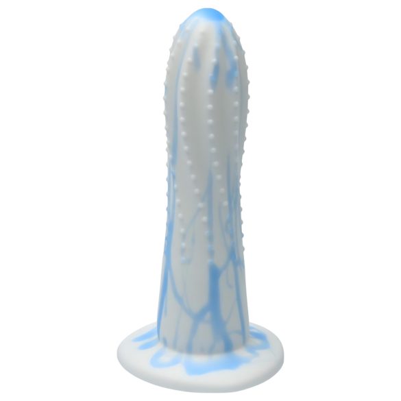 Ylva & Dite Prickly Pear – tečkované dildo (bílá-modrá)