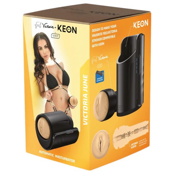 Kiiroo Keon + Victoria June - realistický masturbátor (přírodní)