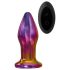 Glamour Glass - kónický, skleněný anální vibrátor s rádiem (barevný)