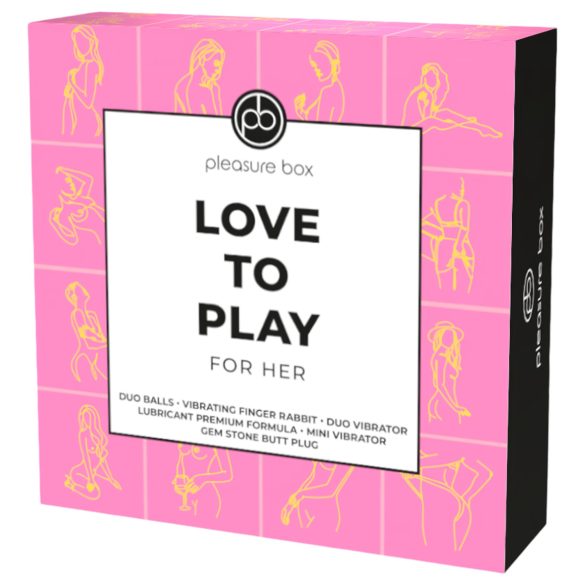 Pleasure Box Love to Play - vibrační sada - 6 dílů (růžovo-fialová)