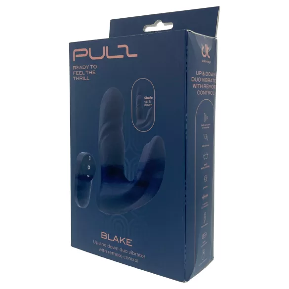 Dreamtoys Pulz - vibrační anální stimulátor s tlačným pohybem a dálkovým ovládáním (modrý)