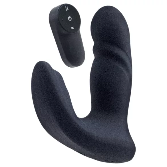 Dreamtoys Pulz - vibrační anální stimulátor s tlačným pohybem a dálkovým ovládáním (modrý)
