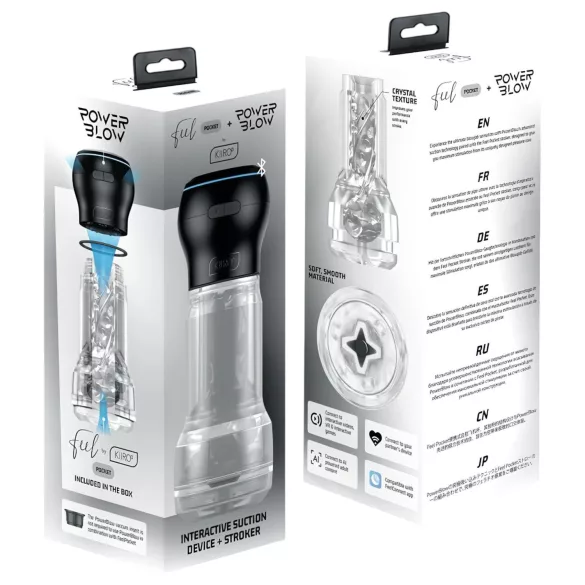 Kiiroo Feel Pocket & PowerBlow - interaktivní masturbátor (průhledný)