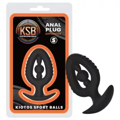  Kiotos - silikonový anální kolík s roztahovačem S (černý)