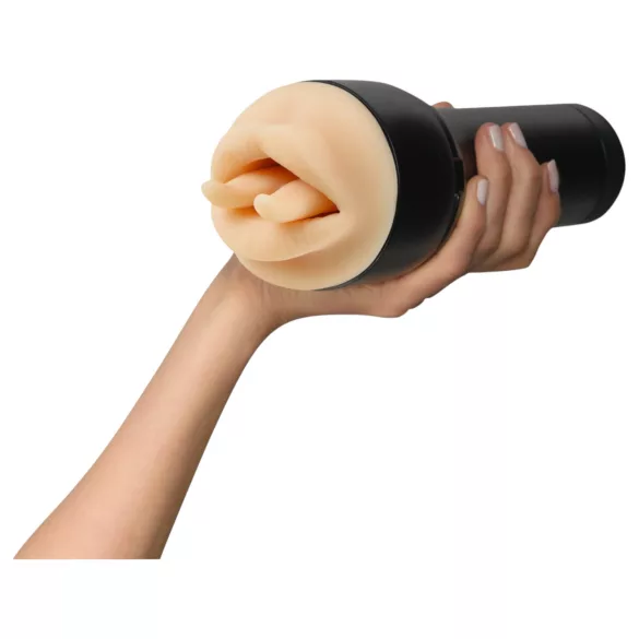 Kiiroo Feel Leigh Raven - umělá ústa s nastřiženým jazykem (přírodní)