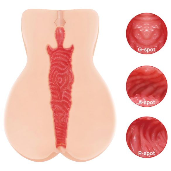 Kokos - masturbátor umělá vagína - dvojitá vrstva - tělová barva