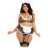 Dreamgirls Pokojská Plus Size Průhledná Síťovina - kostým pokojské (XL-XXL)