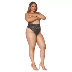   Dreamgirls - kalhotky s vysokým pasem - krajkové - černé - 2XL