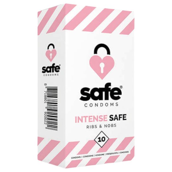 SAFE Intense Safe - vroubkované a tečkované kondomy (10 ks)