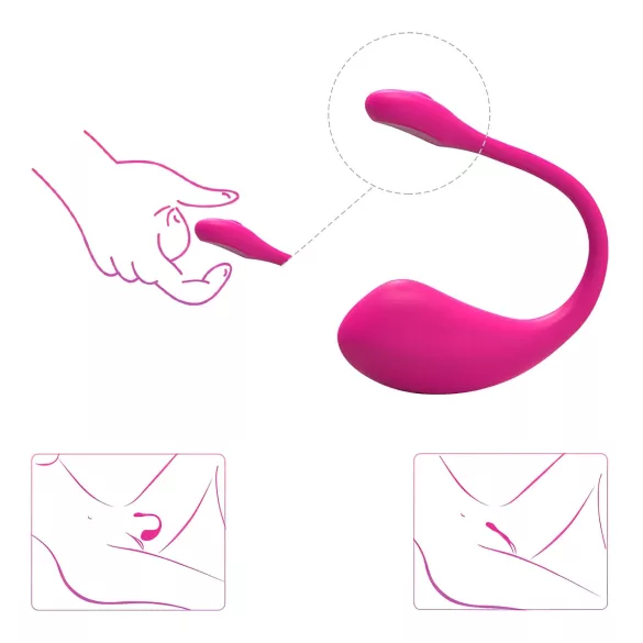 Lovense Lush 2 - nositelné vibrační vajíčko ovládané aplikací (růžové)