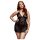 BACI Plus Size krajkový babydoll - černý s olem na krk (XL-XXL)