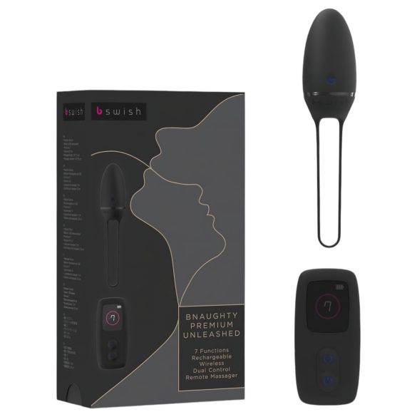 B SWISH Premium - nabíjecí vibrační vajíčko s rádiem (černé)