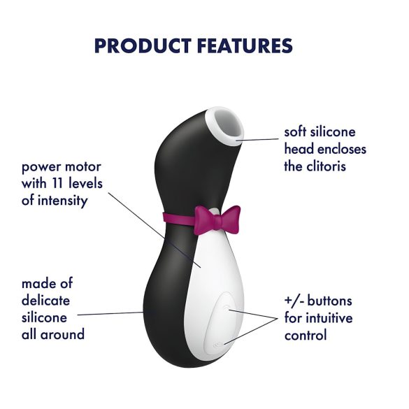 Satisfyer Penguin - nabíjecí vodotěsný stimulátor klitorisu - černobílý