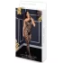 Baci - necc catsuit s jedním ramenem - květinový vzor - černá S-L
