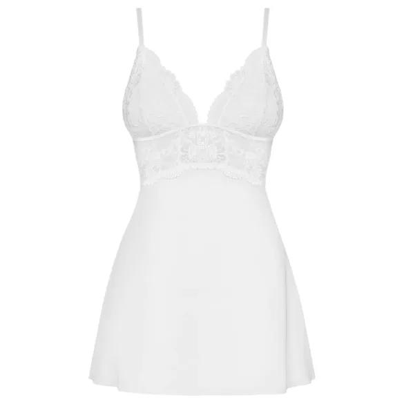 Obsessive - babydoll a tanga - krajka - bílá