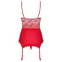 Obsessive Lovica - krajkový horní díl s podvazkovým pásem a tangy (červená)